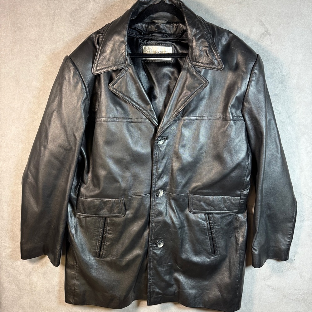 Deerskin Brand Black Leather Men's VTG Jacket
